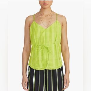 "NWT** RACHEL RACHEL ROY‎ "APRIL" LIME GREEN adjustable strap front tie Camisole